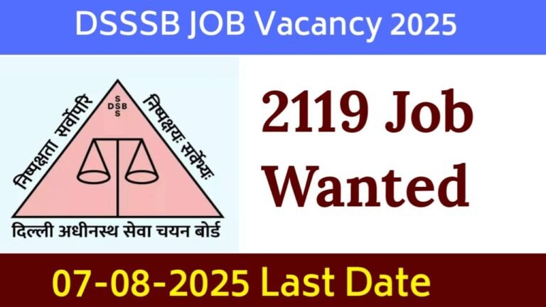DSSSB Recruitment 2025